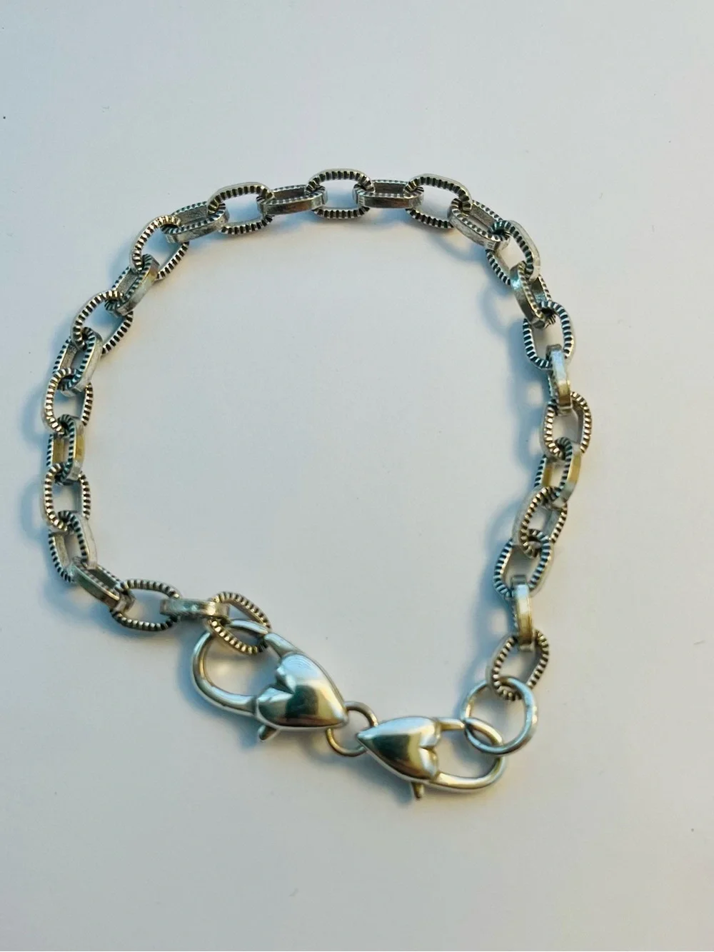 Brighton Silver-Tone Two Hearts Retired Charm Bracelet